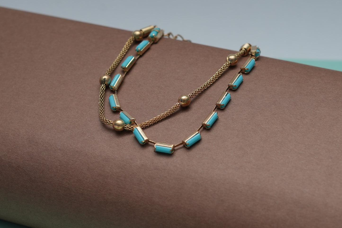Blue & Golden Anklet