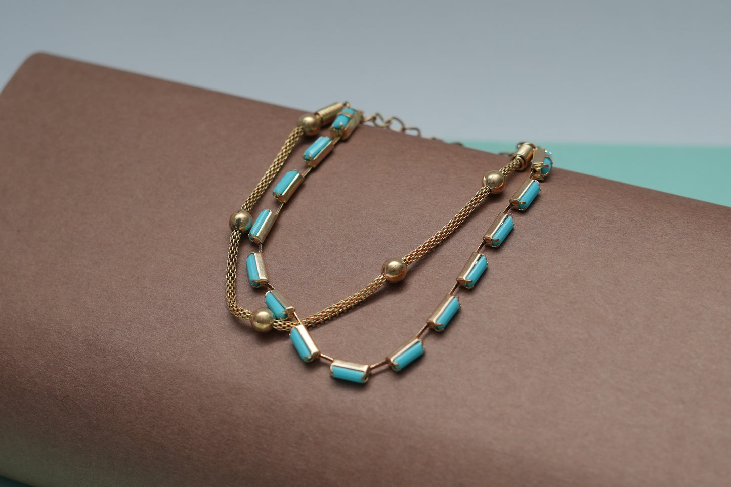 Blue & Golden Anklet