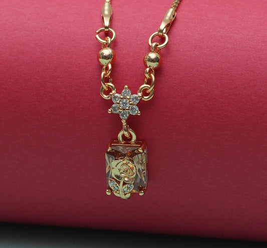 Golden Chain Rose Pendent